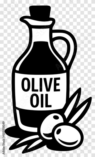 A bottle of olive oil is shown with a few olives on the side
