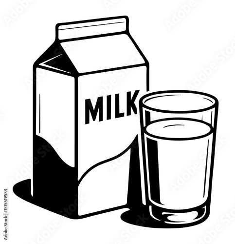 A glass of milk is poured into a glass
