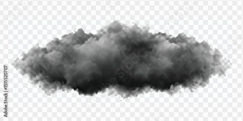 realistic smooth white and black cloud in different style isolated on transparent background
