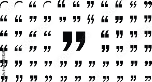 quote mark collection. black quotes icon set. Speech mark. inverted commas symbol. vector illustration