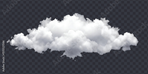 realistic smooth white and black cloud in different style isolated on transparent background
