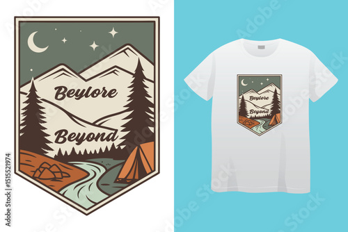 Camping T-Shirt Design – Outdoor Adventure, Nature, Wilderness, and Hiking Graphic Tee.