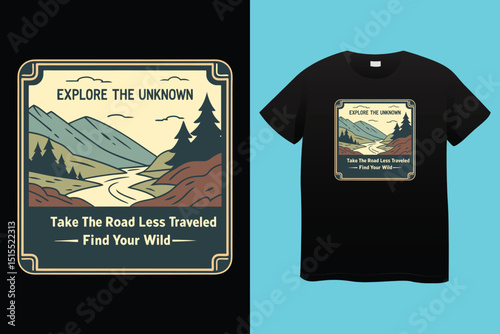 Camping T-Shirt Design – Outdoor Adventure, Nature, Wilderness, and Hiking Graphic Tee.