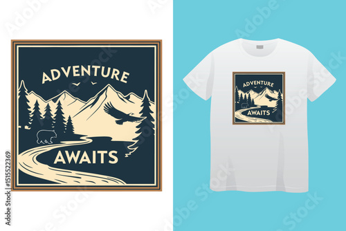 Camping T-Shirt Design – Outdoor Adventure, Nature, Wilderness, and Hiking Graphic Tee.
