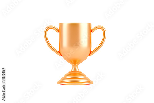 Celebrating achievement golden trophy against product photography minimalist style