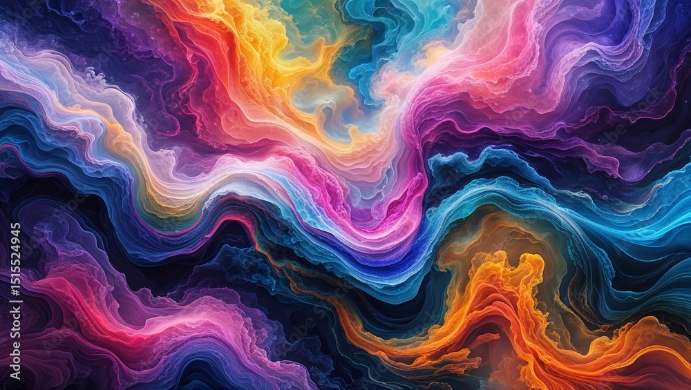 Fototapeta premium Dreamlike Swirling Colors Abstract Landscape