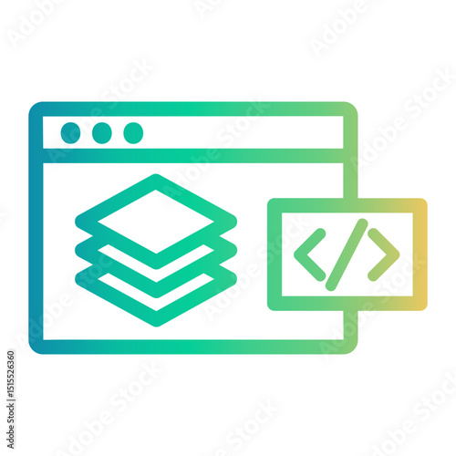 full stack Line Gradient Icon
