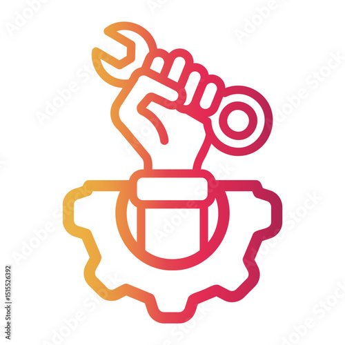 technical support Line Gradient Icon