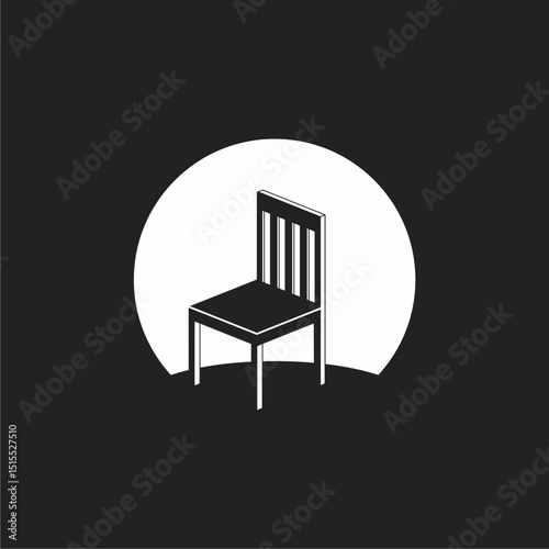 Silhouette logo of chair and stage light