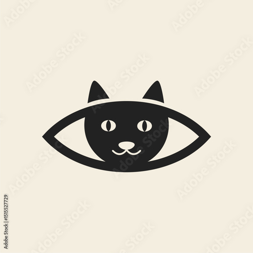 Cat eye silhouette logo