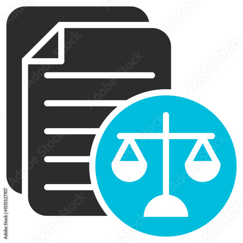 Law Glyph Blue Grey Icon