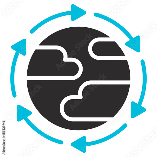 Sustainability Glyph Blue Grey Icon