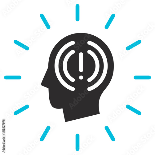 Awareness Glyph Blue Grey Icon
