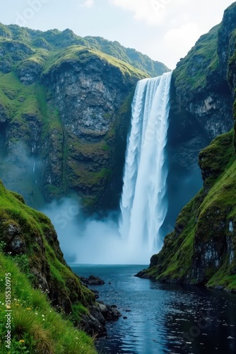 Majestic Seven Sisters Waterfall cascading down Norway's cliffs , fresh, cascade, outdoor