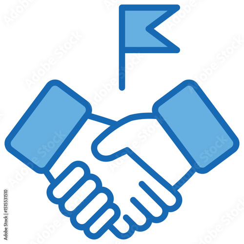 Cooperation Blue White Icon