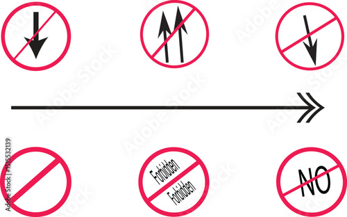 Prohibited elevator gestures and direction warning signs vector set for building safety posters