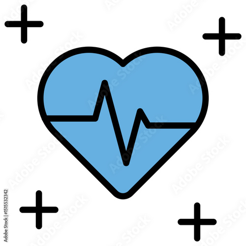 Health Blue Black Icon