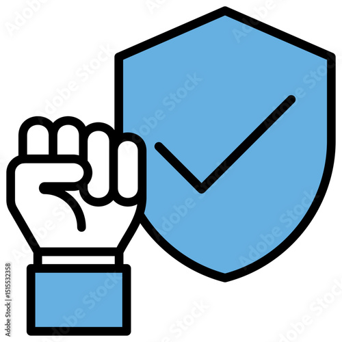 Rights Blue Black Icon