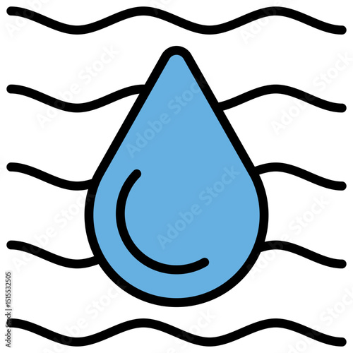 Water Blue Black Icon