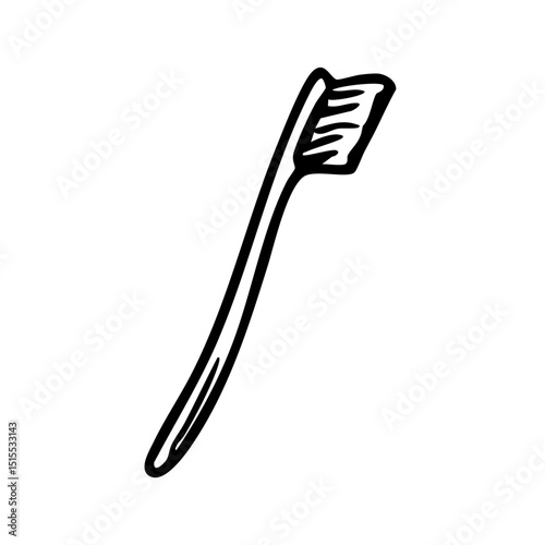 歯ブラシ　線画　手書き