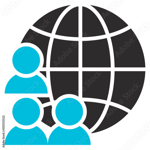 Society Glyph Blue Grey Icon