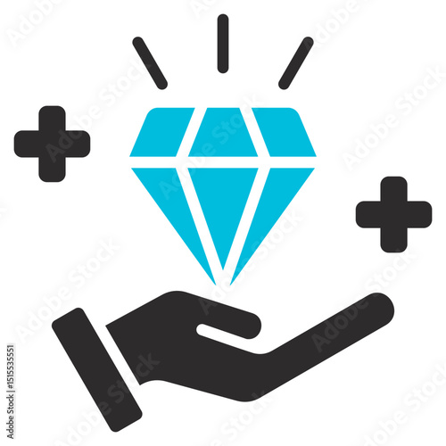 Values Glyph Blue Grey Icon