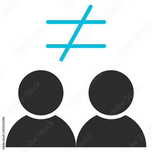 Inequality Glyph Blue Grey Icon