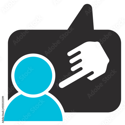 Prejudice Glyph Blue Grey Icon