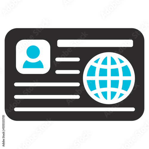 Citizenship Glyph Blue Grey Icon