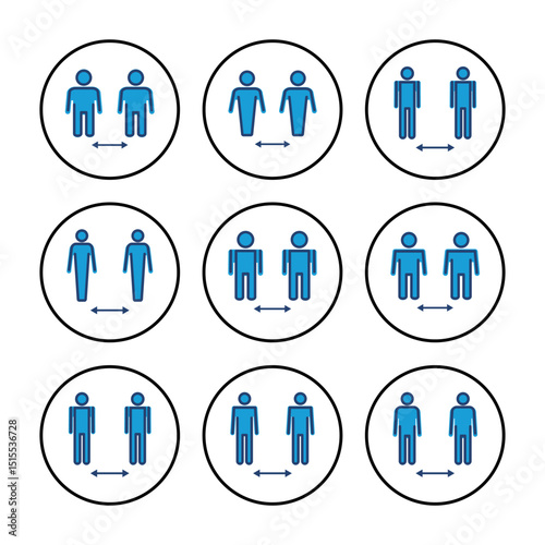 Social distance icon vector. social distancing icon. self quarantine sign