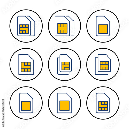 Sim card icon vector. dual sim card icon vector