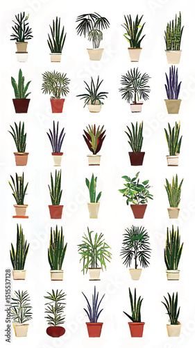 Indoor Greenery and Houseplants: Transform Your Space with a Variety of Potted Foliage for Eco-Friendly, Modern Urban Jungle Living and Air Purifying Decor