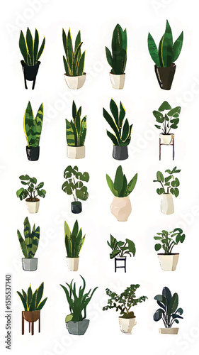 Indoor Plant Collection: Elevate Your Home Decor with Leafy Plants and Stylish Planters for Natural Greenery and Cozy Atmosphere
