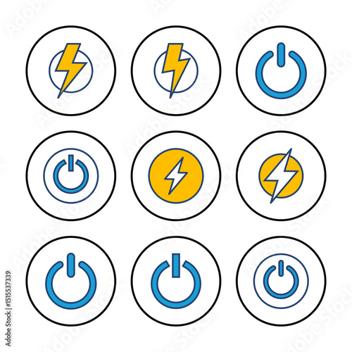 Power icon vector. Power Switch Icon. Electric power