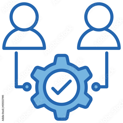 Cooperation Blue White Icon