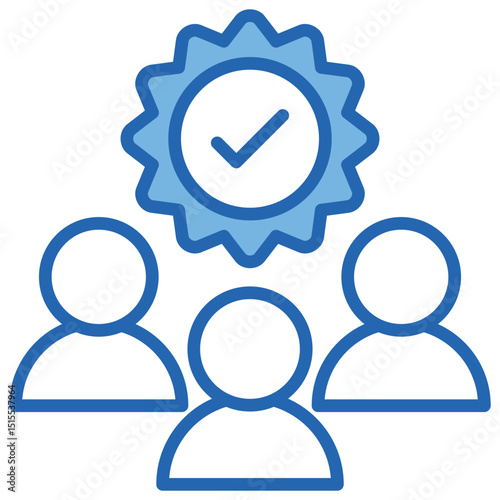 Social Responsibility Blue White Icon