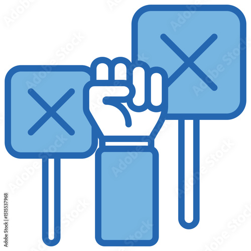 Democracy Blue White Icon