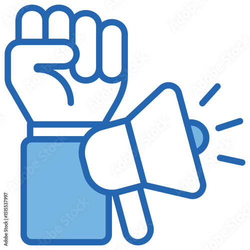 Activism Blue White Icon