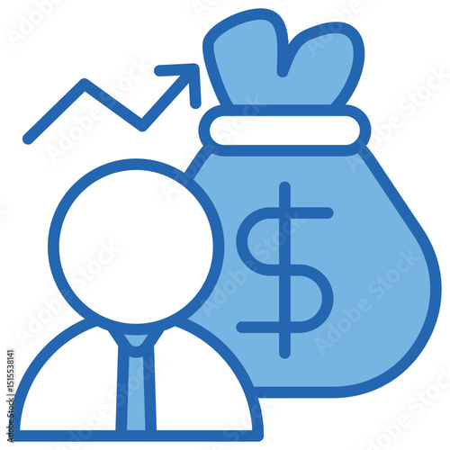 Wealth Blue White Icon