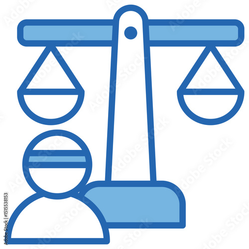 Justice Blue White Icon