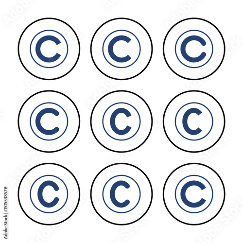 Copyright icon vector. copyright symbols
