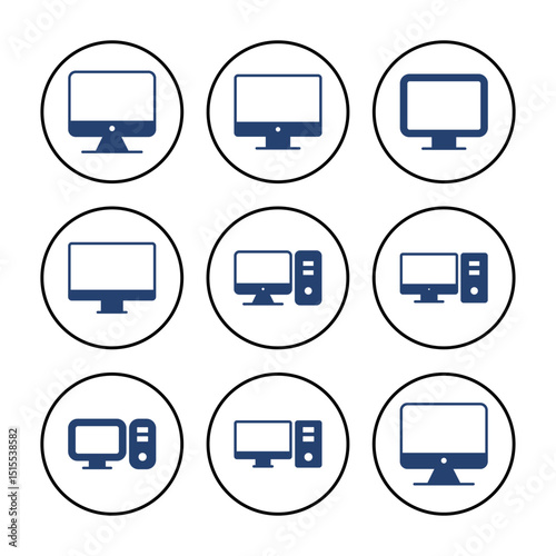 Computer icon vector. computer monitor icon vector.