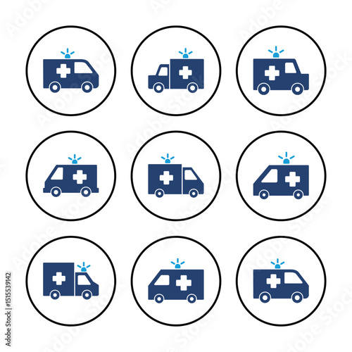 Ambulance icon vector. ambulance truck icon vector. ambulance car