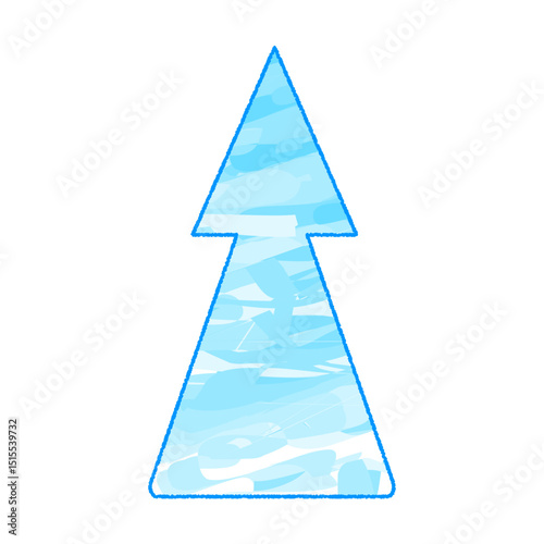 水彩矢印　手書き風　青色〜Watercolor arrow, hand-drawn style, blue〜