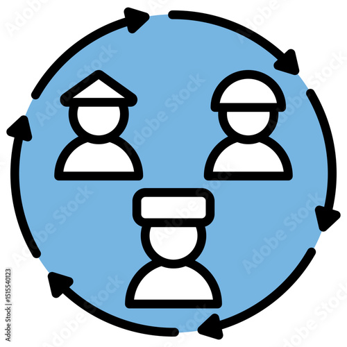Diversity Blue Black Icon