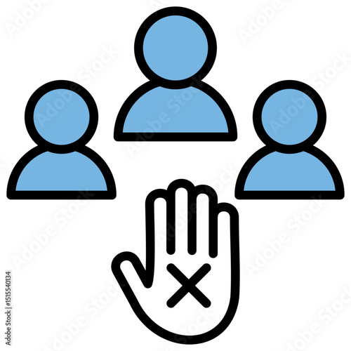 Exclusion Blue Black Icon