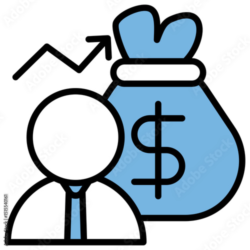 Wealth Blue Black Icon