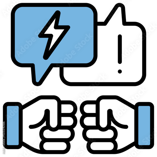 Conflict Blue Black Icon