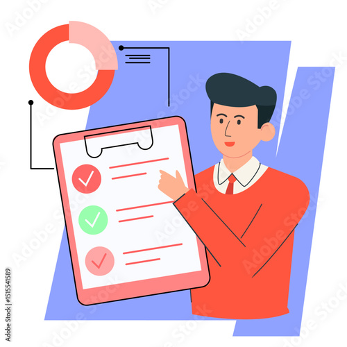 Colorful Business character illustration. Flat vector of office workers, analysts, and entrepreneurs in modern digital workspace scenes.