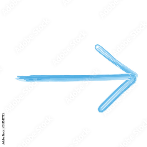 水彩矢印　手書き　青色〜Watercolor arrow, handwritten, blue〜